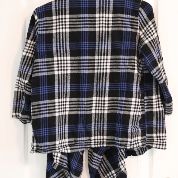 Plaid Flannel Waterfall Cardigan - Picture 2 of 6